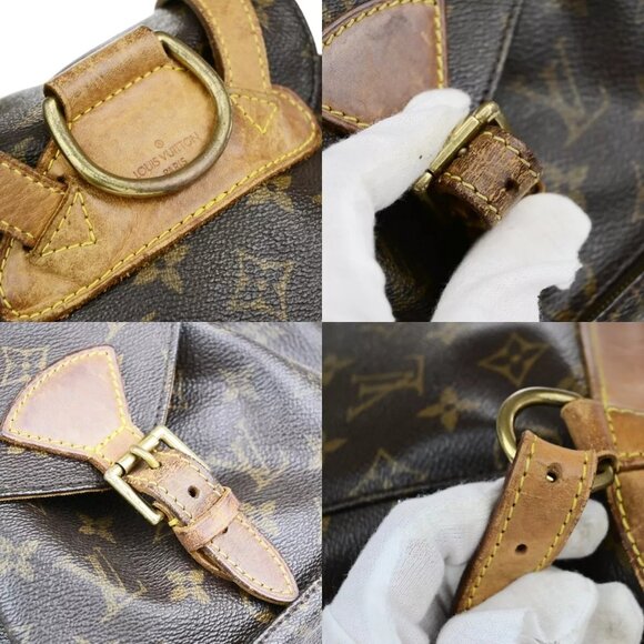 LOUIS VUITTON Montsouris MM Backpack Bag Monogram Leather Brown - Picture 8 of 16